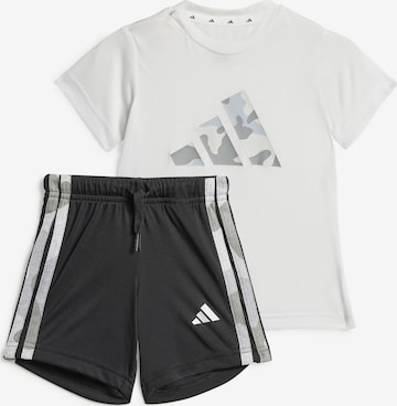 juoda ADIDAS SPORTSWEAR Treniruočių kostiumas 'Essentials': priekis