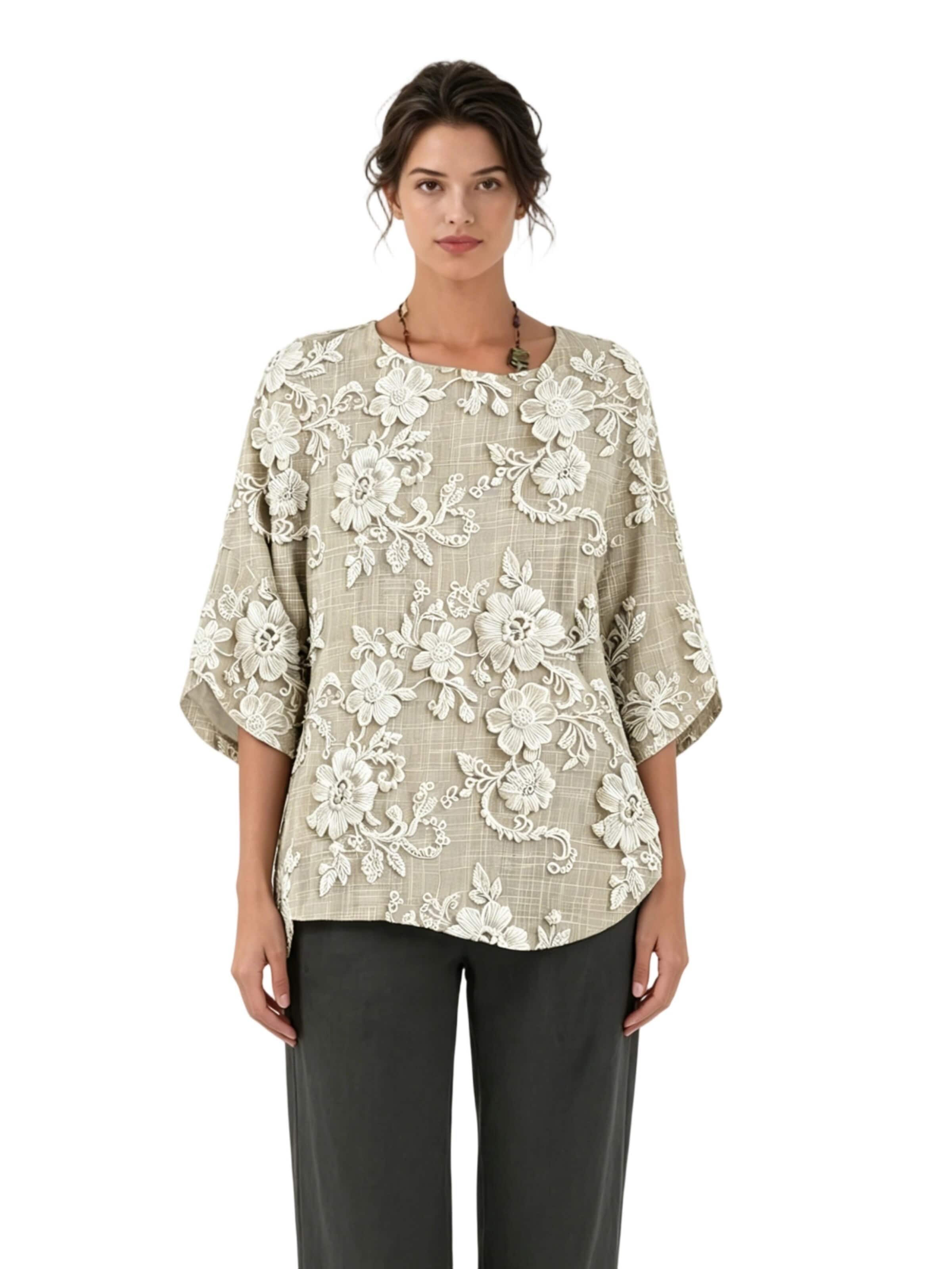 Yesfashion Bluse in Beige: Vorderseite