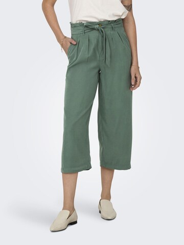 ONLY Wide leg Pleat-Front Pants in Green: front