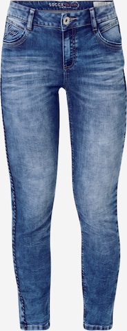 Soccx Skinny Jeans in Blue: front