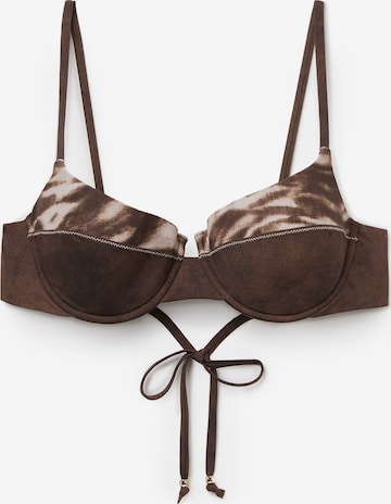 CALZEDONIA Balconette Bikinitop 'Brown Suede' in Braun: Vorderseite