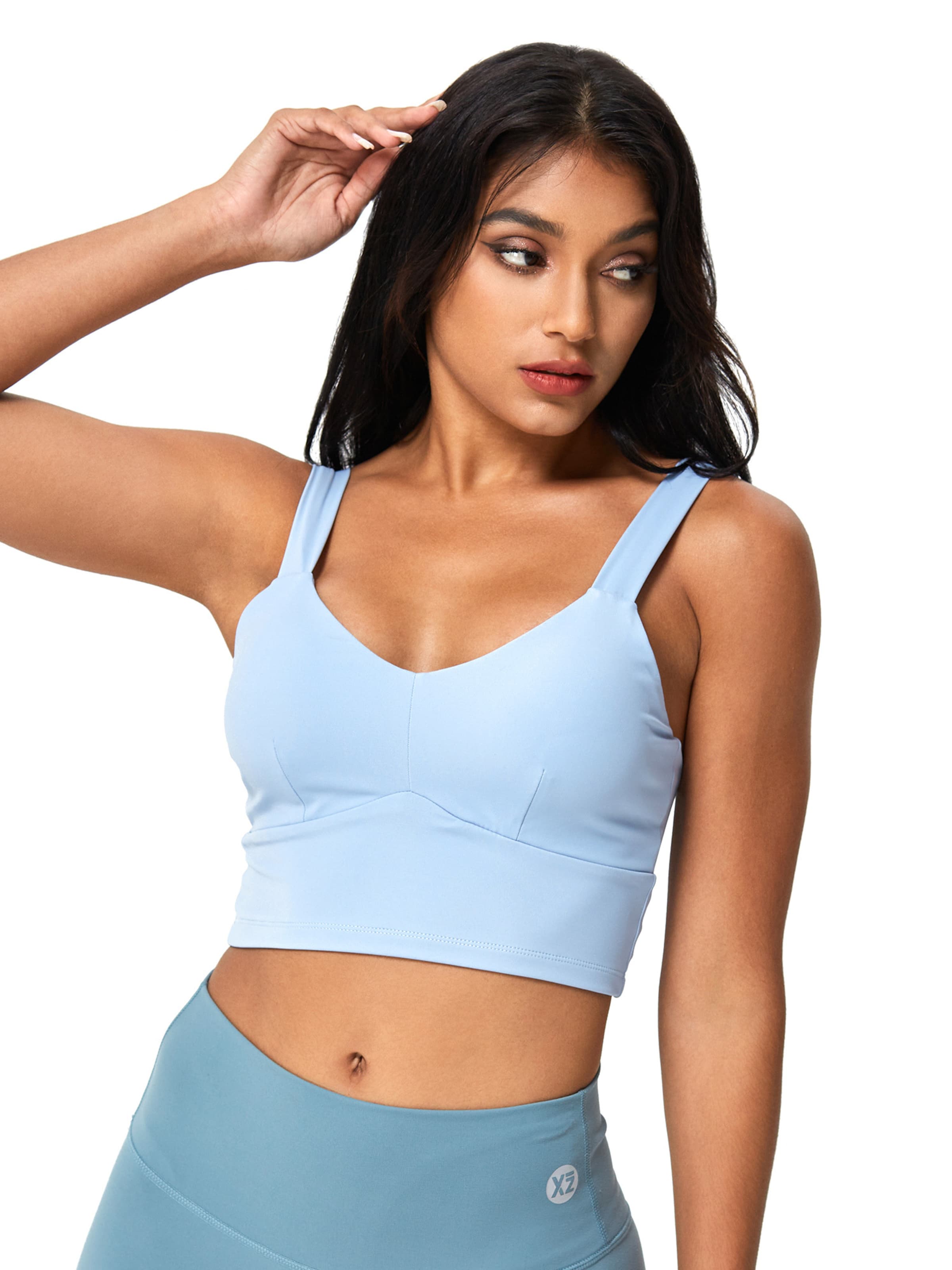 YEAZ Спортен топ 'Real Babe' в синьо: отпред