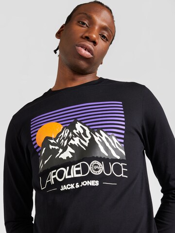 JACK & JONES Tričko 'MOUNTAIN' - Čierna