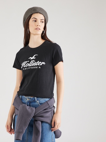 melns HOLLISTER T-Krekls 'CHAIN': no priekšpuses
