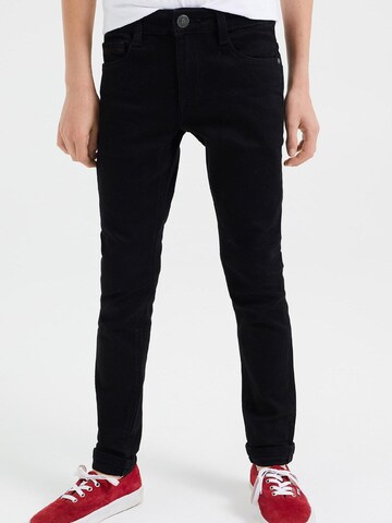 WE Fashion Slimfit Jeans i svart: forside