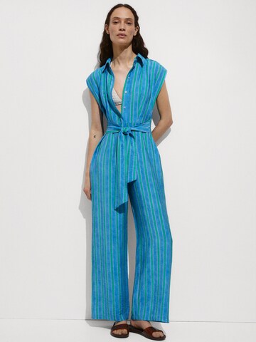 MANGO Jumpsuit 'Moraima' in Blauw: voorkant