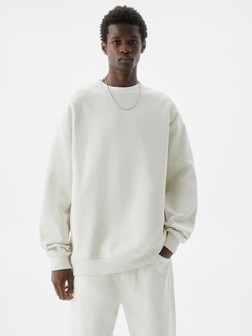 Pull&Bear Sweatshirt i hvit: forside