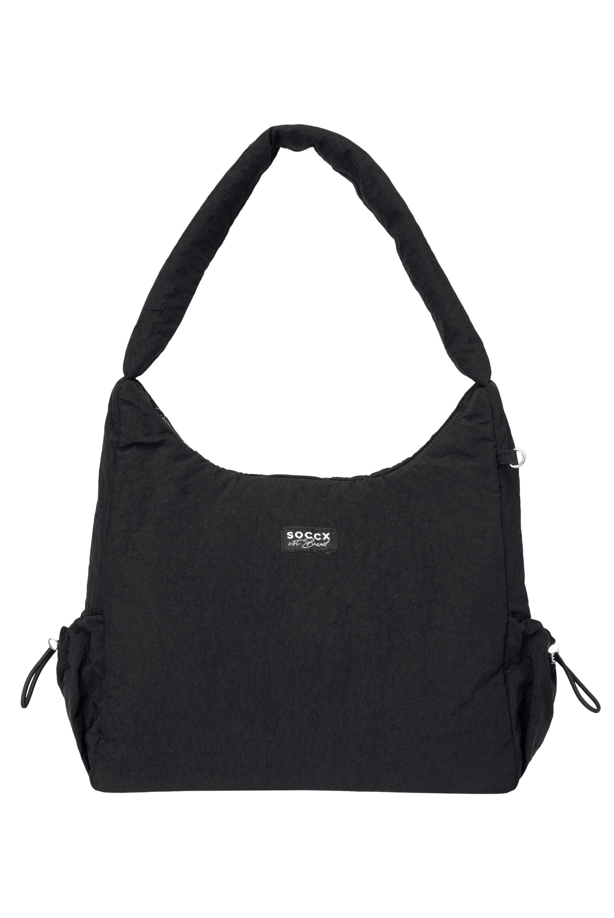 Soccx Leichte, wattierte  Schultertasche in Schwarz: Vorderseite
