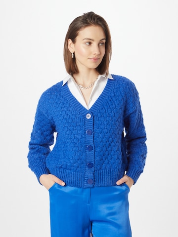 Monki Knit Cardigan in Blue: front
