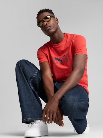 T-Shirt 'Puma Ess Logo Lab Tee' PUMA en rouge