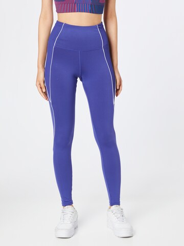 Reebok Skinny Sportbroek 'Workout Ready' in Blauw: voorkant