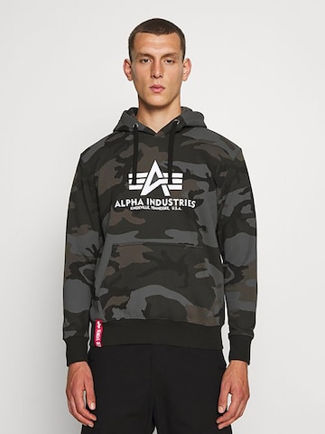 ALPHA INDUSTRIES Tréning póló 'Basic Camo' - fekete: elől