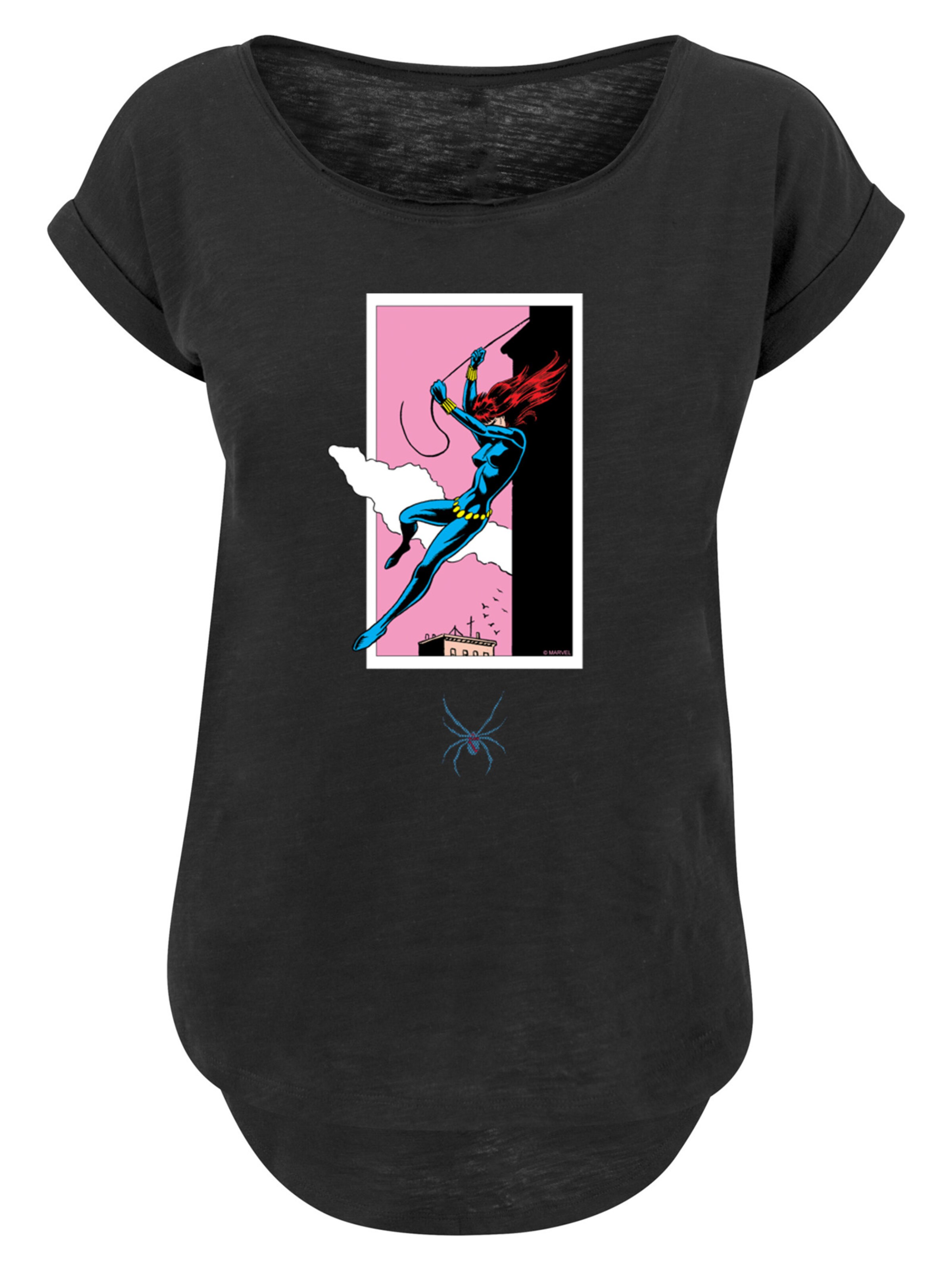 F4NT4STIC Shirt 'Marvel Comics Black Widow' in Zwart: voorkant