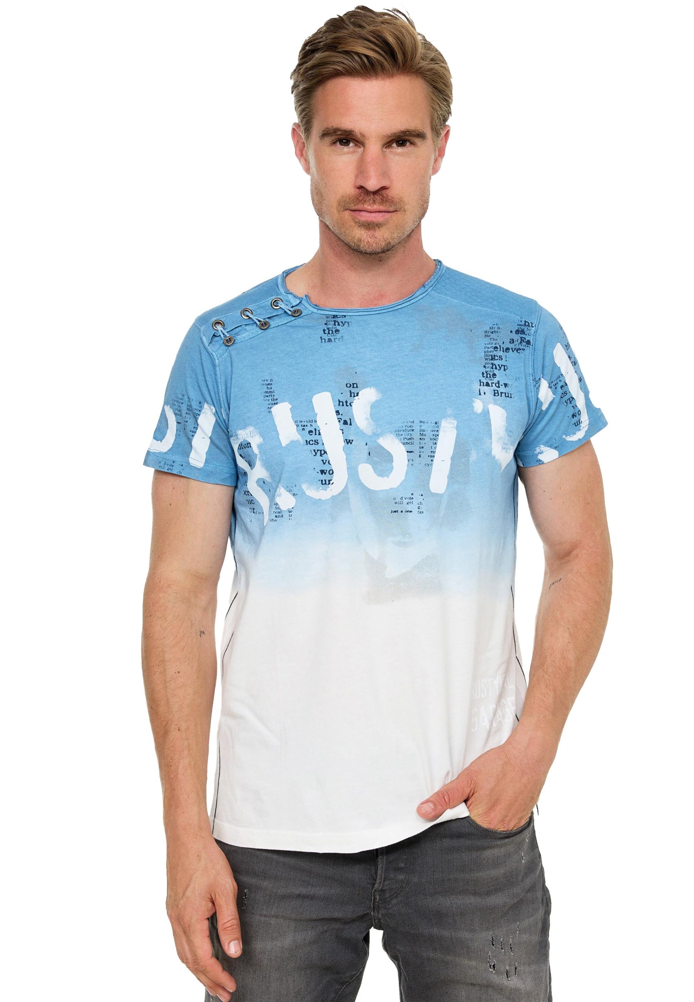 Rusty Neal Shirt in Blauw: voorkant