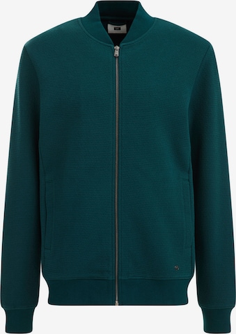 WE Fashion - Sudadera con cremallera en verde: frente