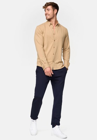 INDICODE JEANS Regular fit Button Up Shirt 'Theo' in Beige