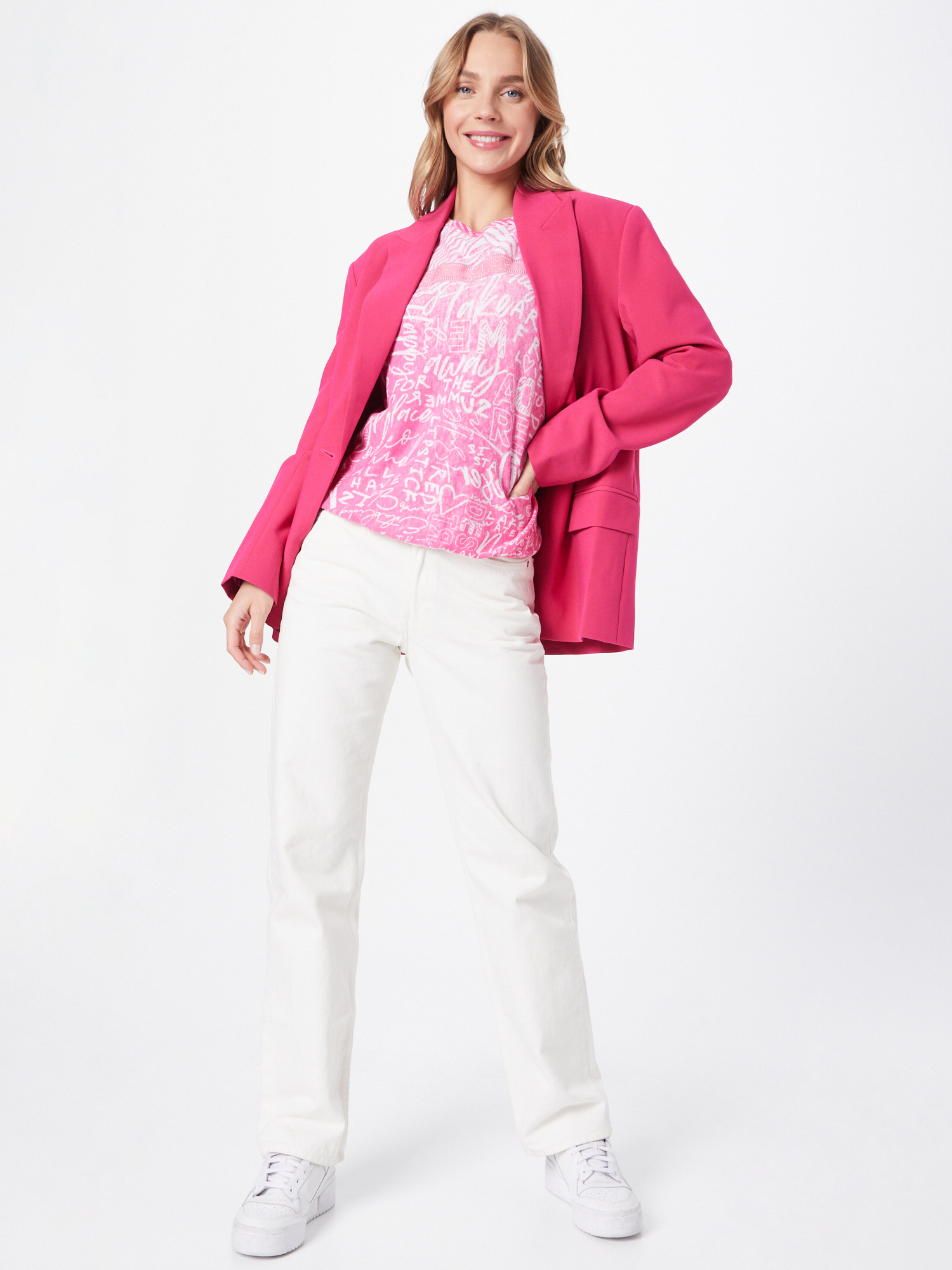 Plus size qanfs Soccx Sweter w kolorze Różowym 