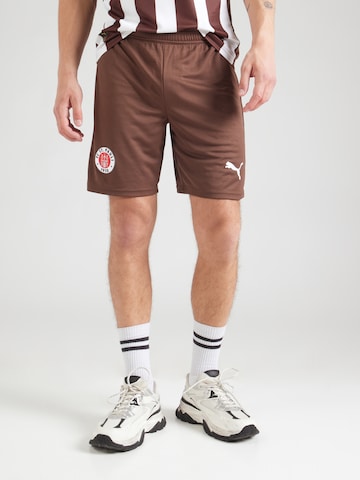 PUMA Обычный Спортивные штаны 'FC St. Pauli 25/26' в Коричневый: спереди