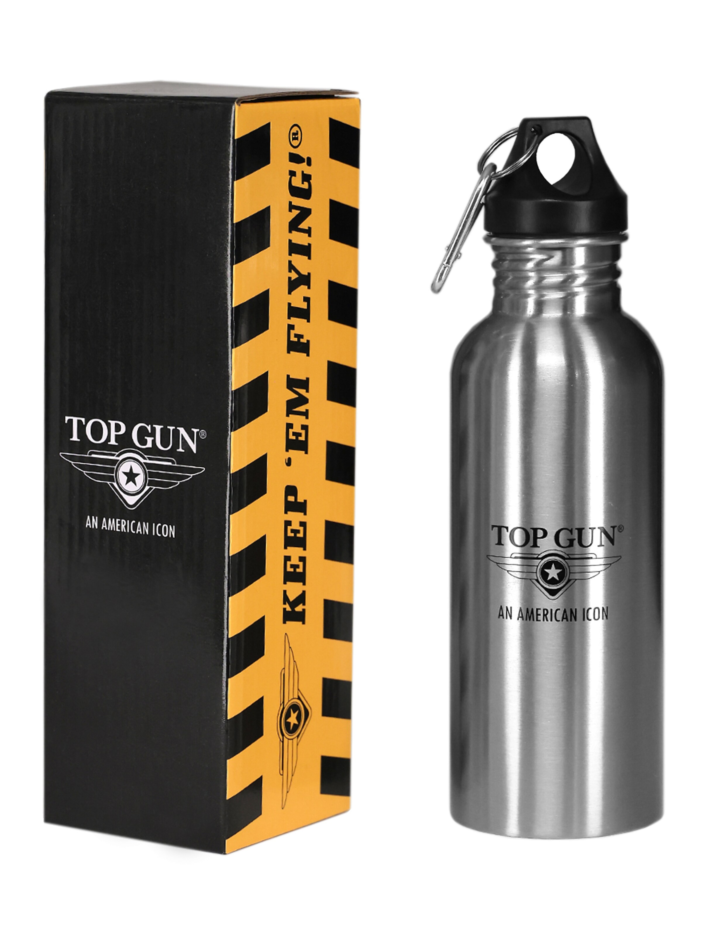 TOP GUN Drinking Bottle in Silver