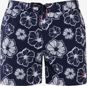 Frozen Cape Badeshorts RIBERA mit integrierter Kompressionsshort in Blau: Vorderseite