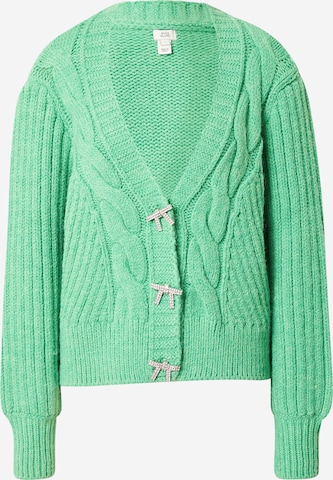 River Island Knit Cardigan in Green: front