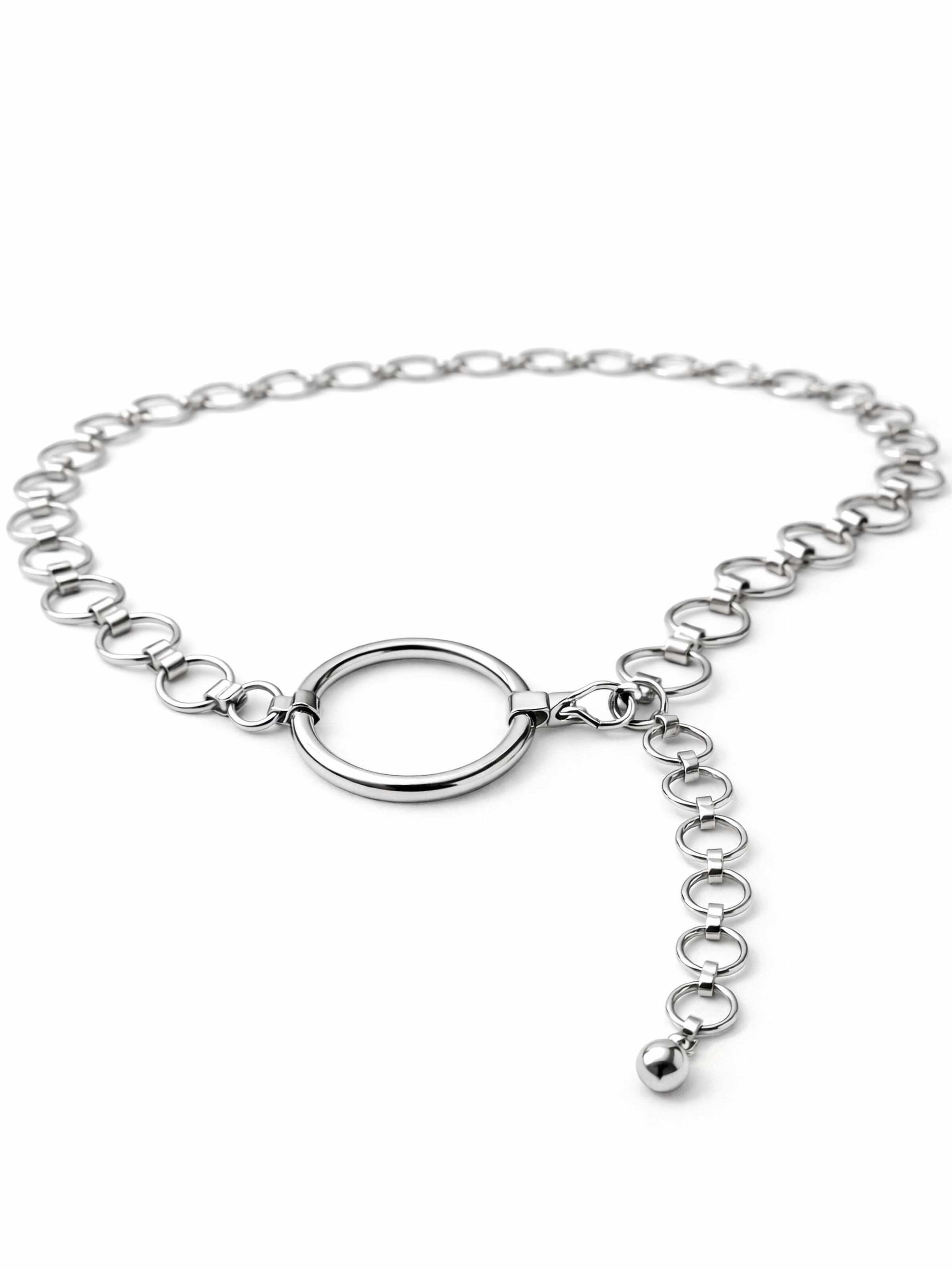 COLLEZIONE ALESSANDRO Belt 'Circle' in Silver: front