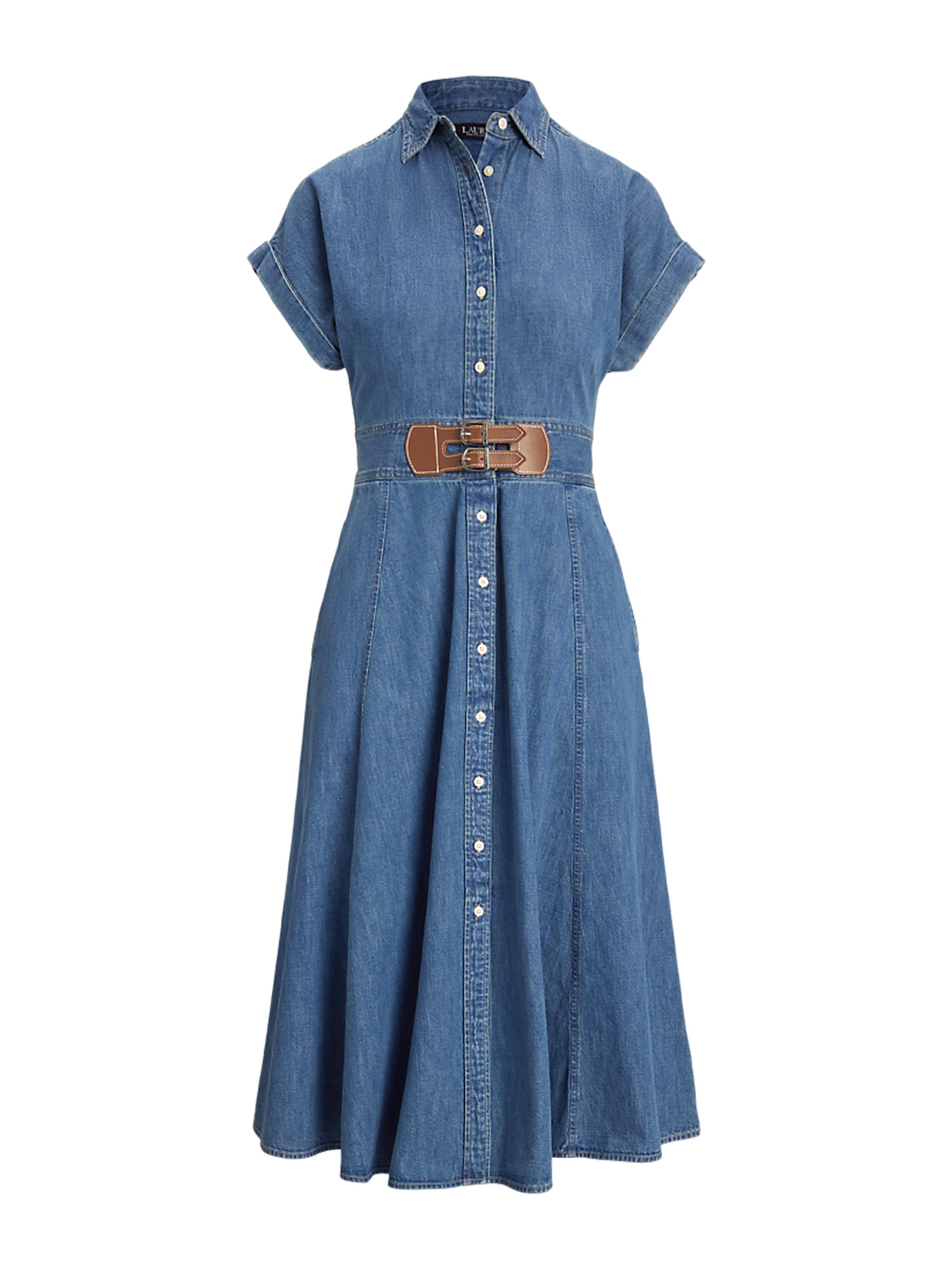 Lauren Ralph Lauren Платье-рубашка в Синий: спереди