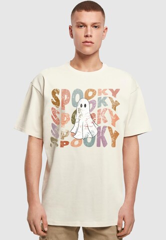 Merchcode Shirt 'Halloween - Spooky Ghost' in Beige: front