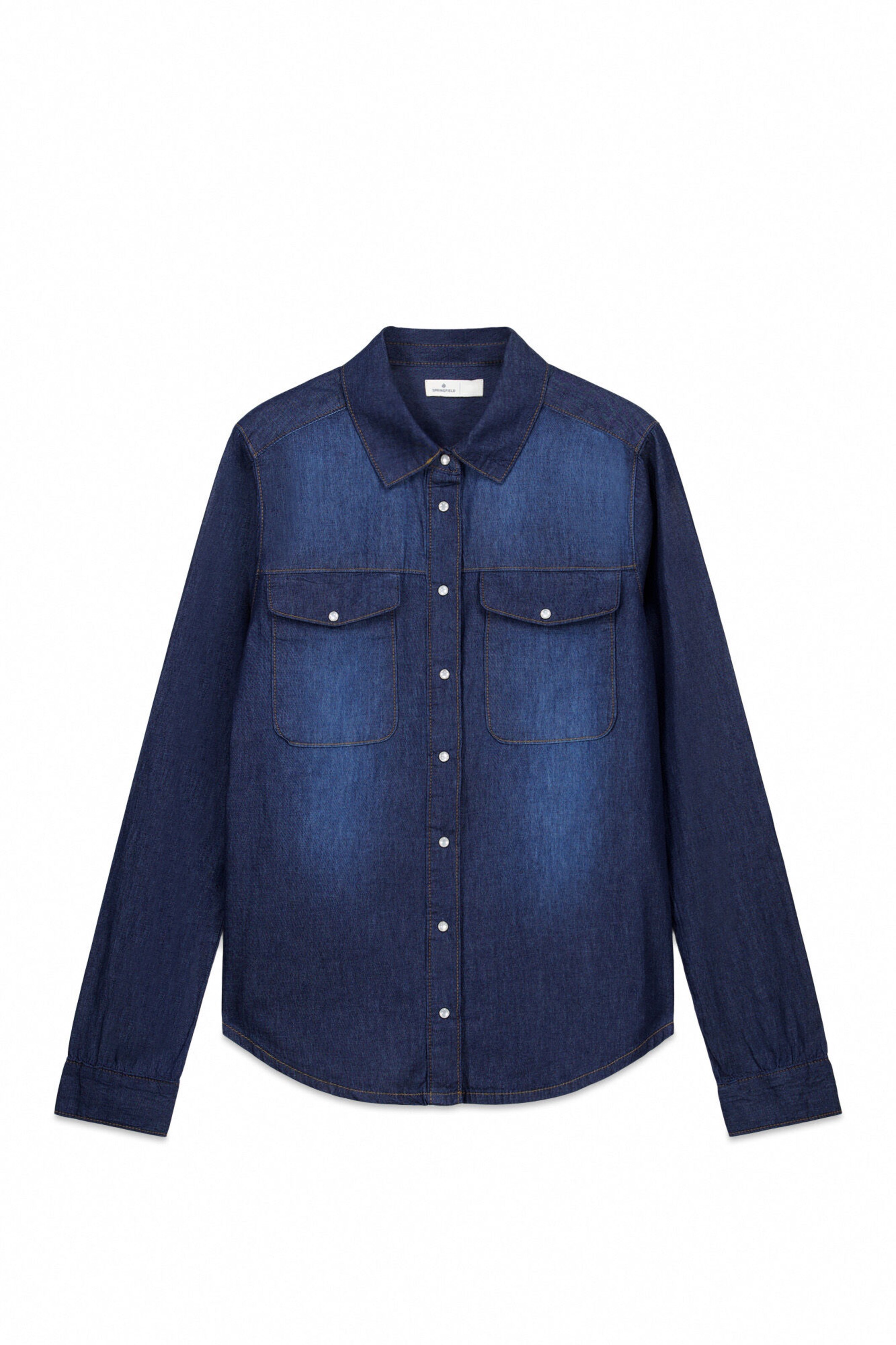 Springfield Blouse in Blauw: voorkant