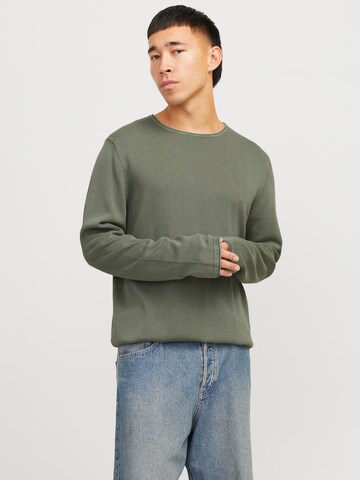 Regular fit Pullover 'JJLeo' di JACK & JONES in verde: frontale
