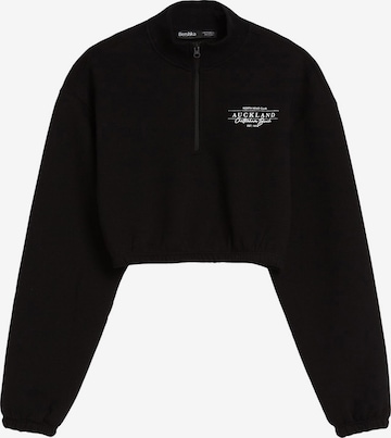 Bershka Sweatshirt in Black: front