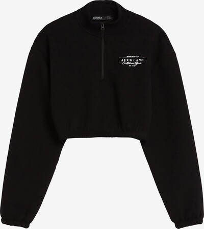 Bershka Sweatshirt in schwarz / offwhite, Produktansicht