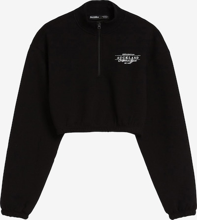 Bershka Sweatshirt in de kleur Zwart / Offwhite, Productweergave