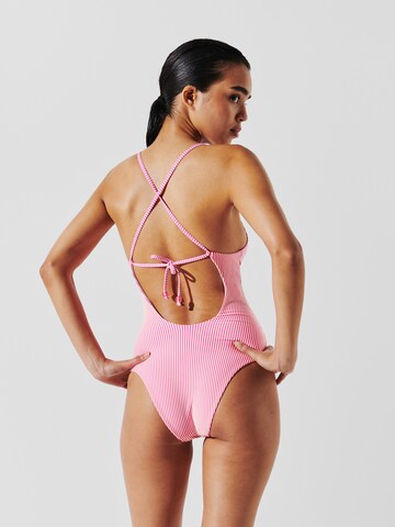 Karl Lagerfeld Bandeau Baddräkt 'IKON' i rosa