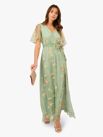 Adrianna Papell Jurk 'Embroidered Flutter Dress' in Groen