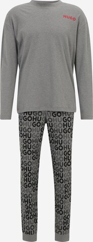 HUGO Пижама длинная в Серый: спереди