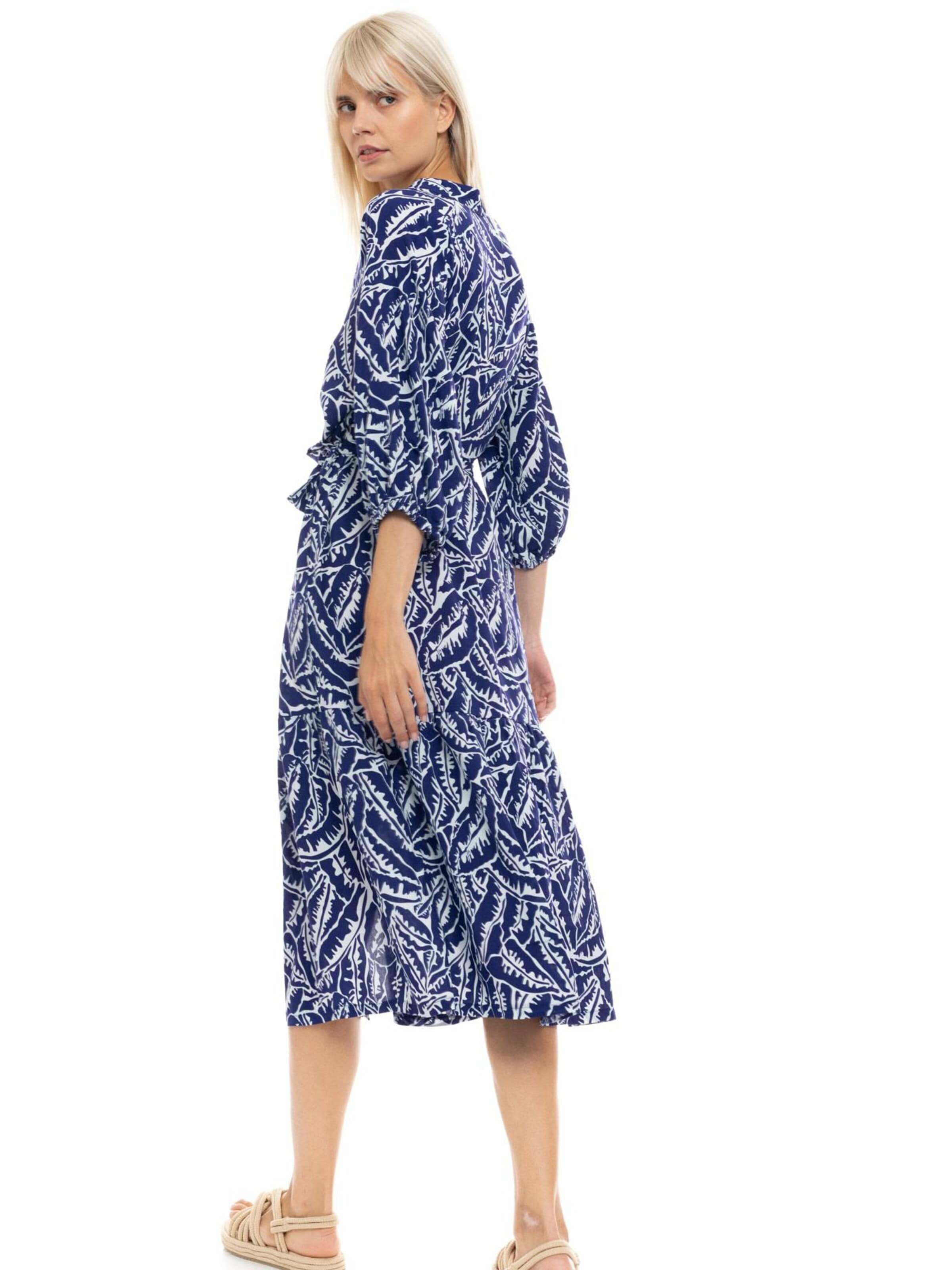 Robe d’été 'BEACHWEAR LONG BLUE PALM' Pink Label en bleu