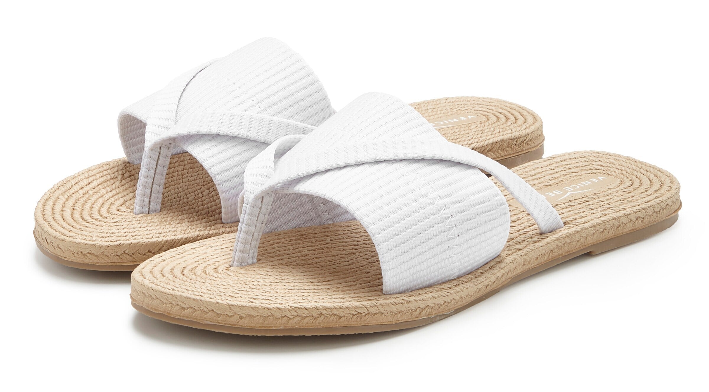 Flip-flops de la VENICE BEACH pe alb