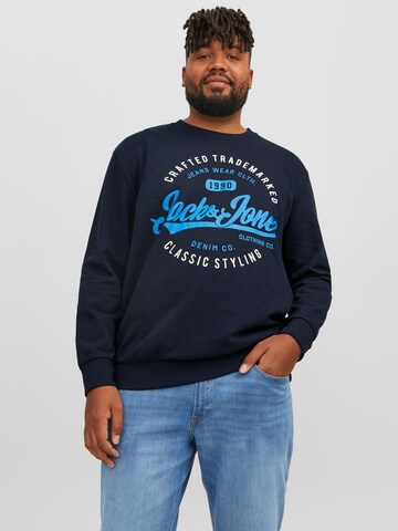 Jack & Jones Plus Sweatshirt 'Mikk' in Blau: predná strana