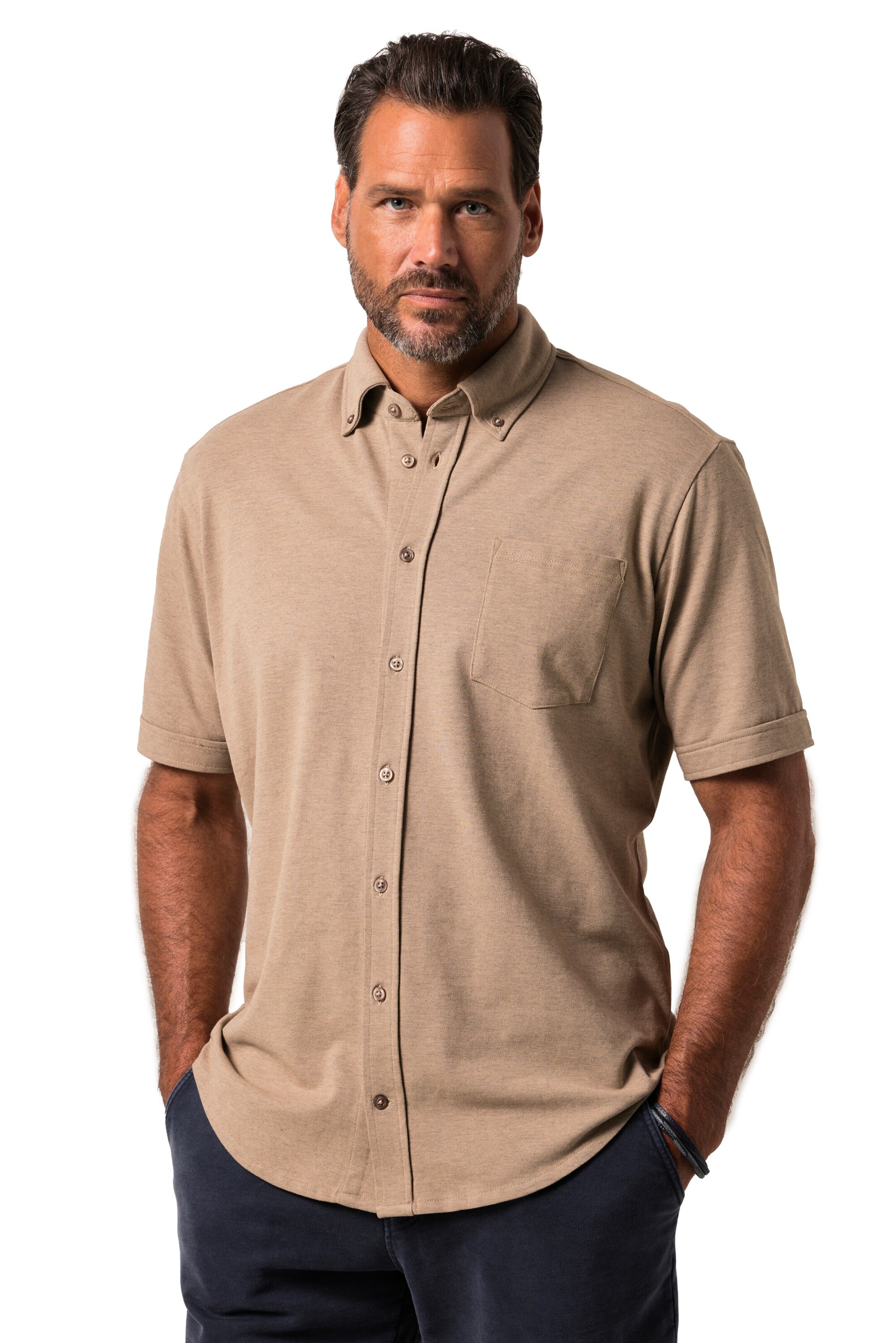 JP1880 Regular Fit Hemd in Beige: Vorderseite