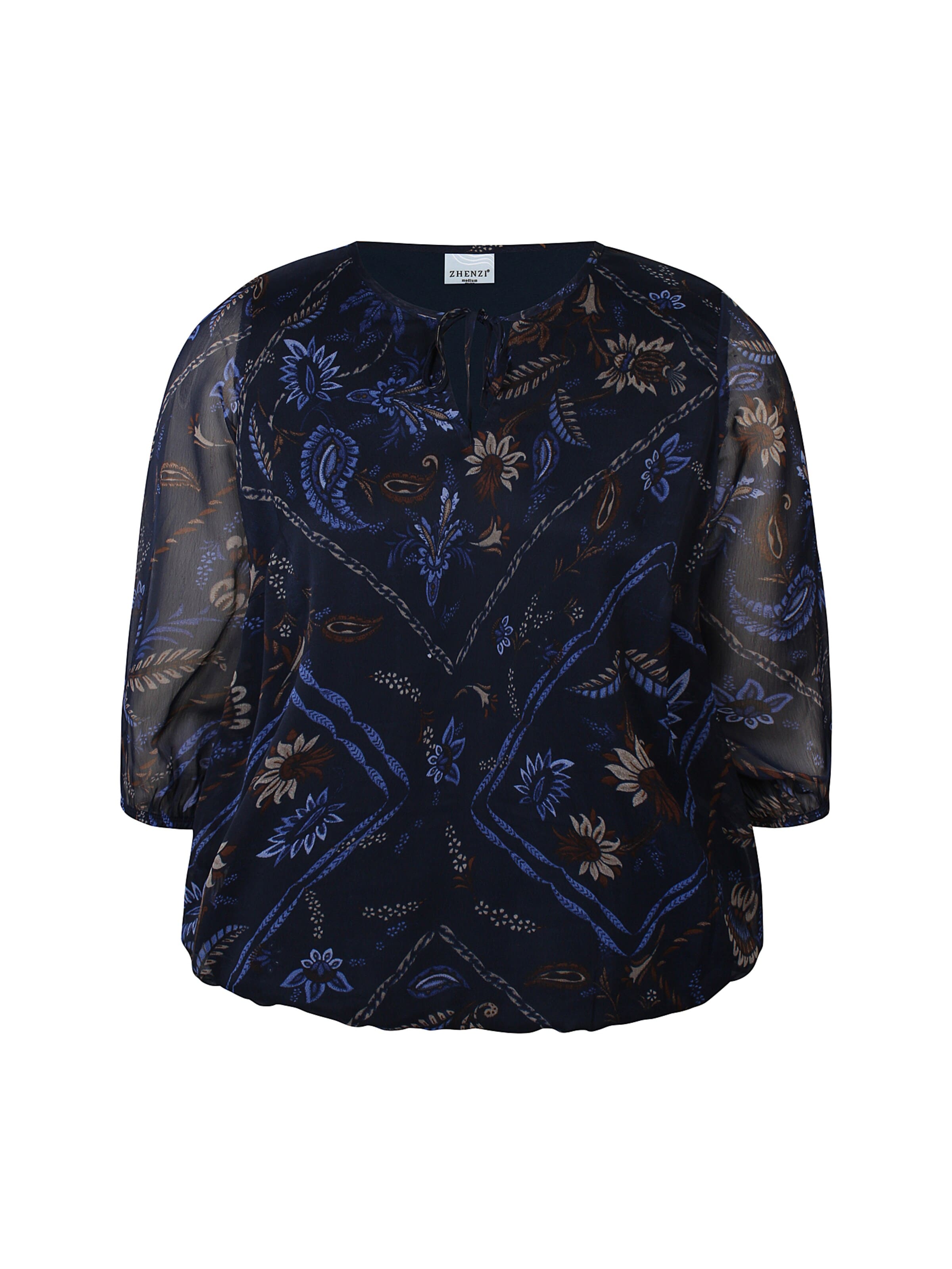 Zhenzi Bluse 'Keara 1446'‌‌‌ in Blau: Vorderseite
