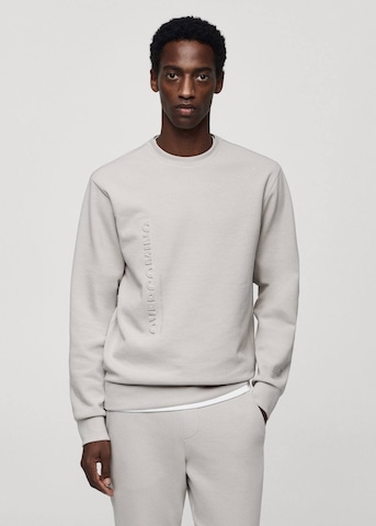 MANGO MAN Sweatshirt in Beige: front