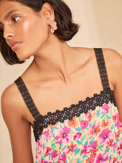 love & roses Top in XS in Blue / Light yellow / Pink / Red, Item view