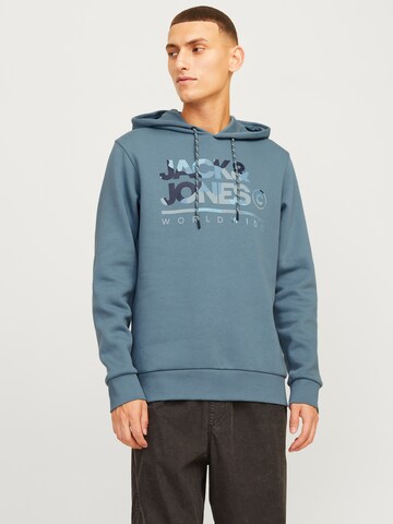 Sweat-shirt 'JJLuke' JACK & JONES en bleu : devant