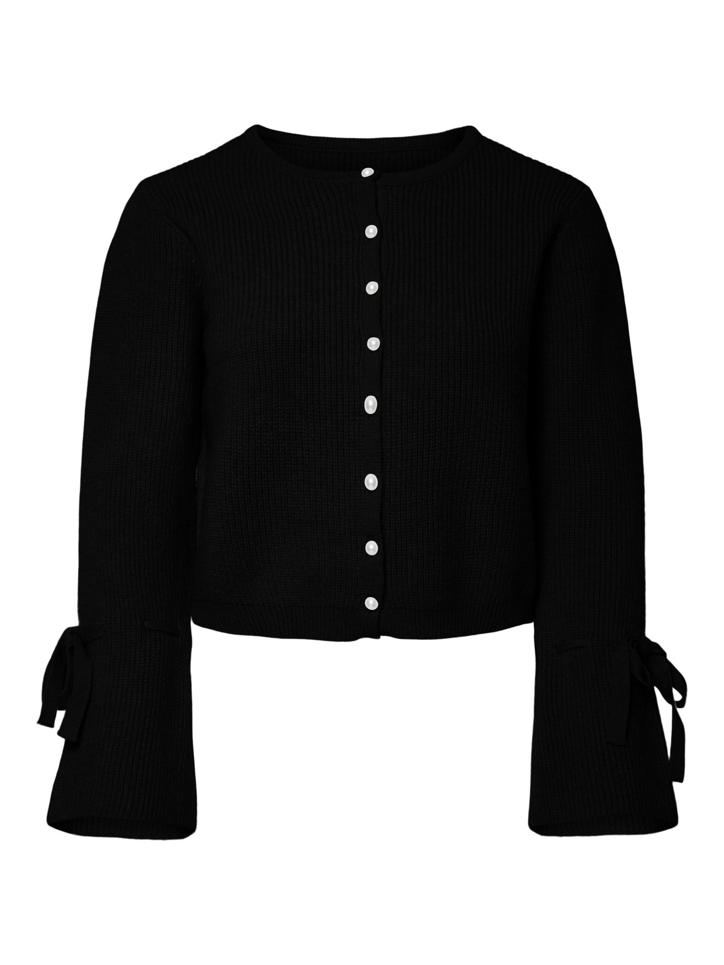 Cardigan 'PCRikke' PIECES en noir : devant