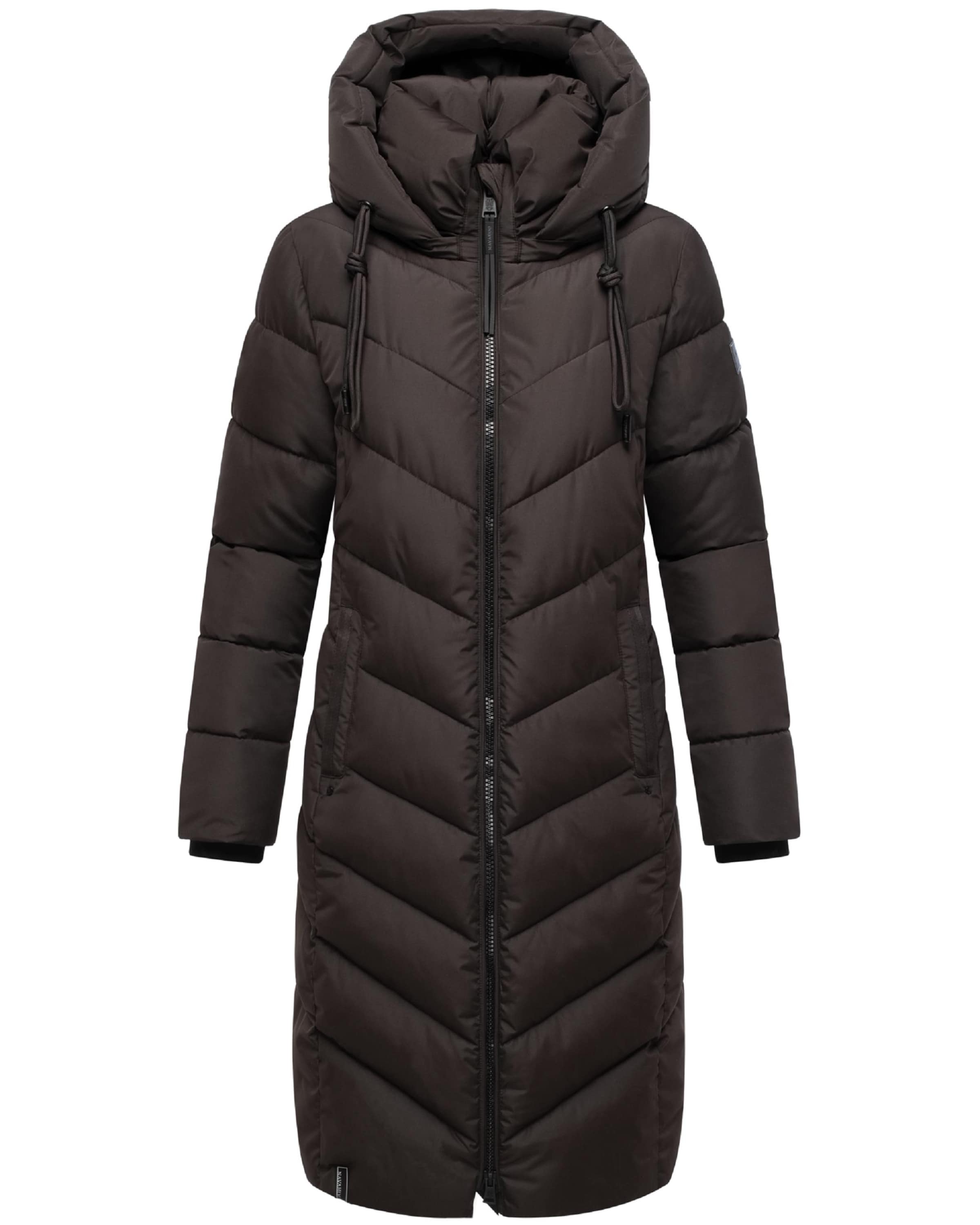 NAVAHOO Winter coat 'Sahnekatzii XIV' in Brown: front