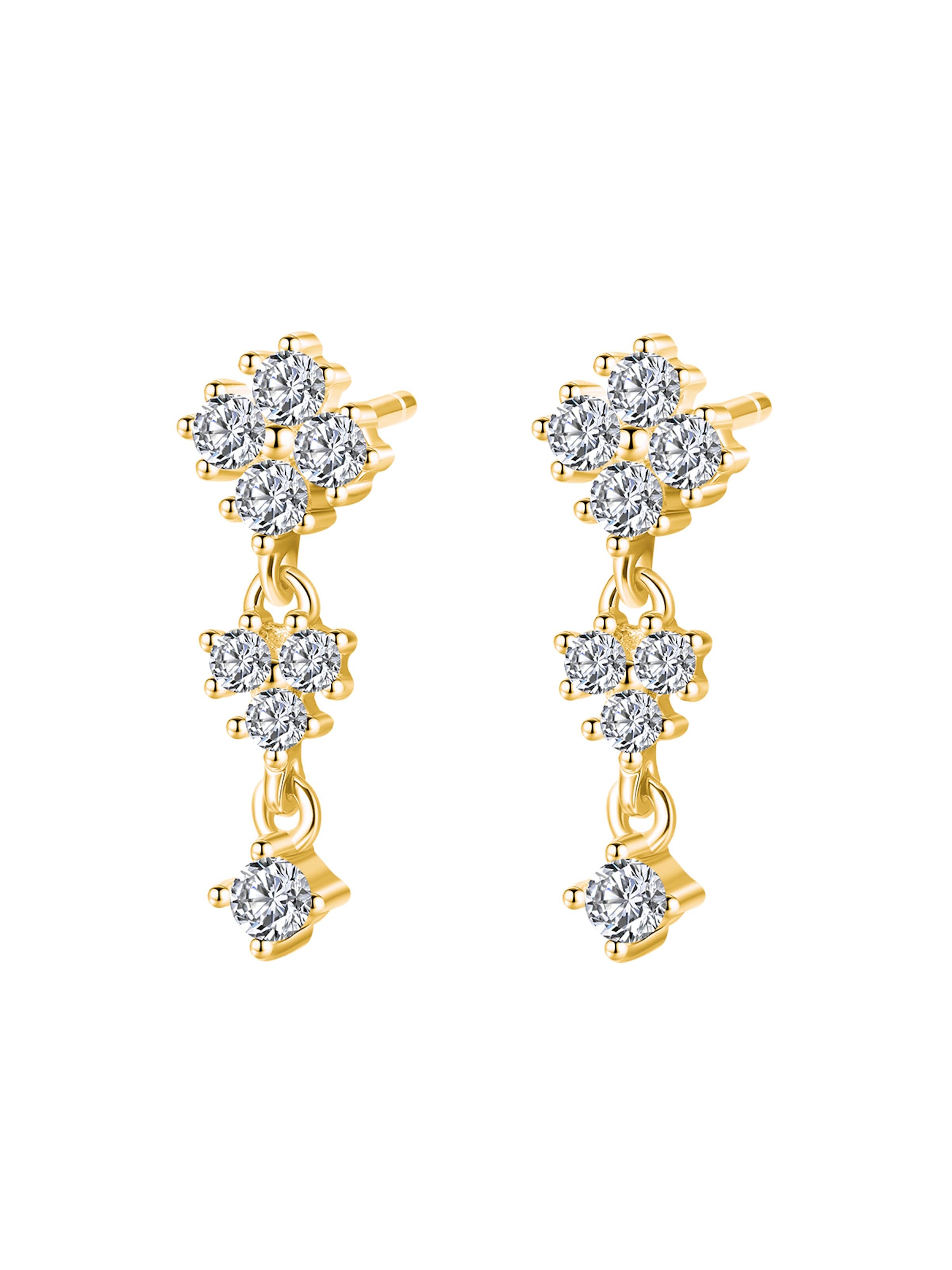 Hey Happiness Ohrringe 'Cascading Blossom'‌‌‌‌ in Gold: Vorderseite