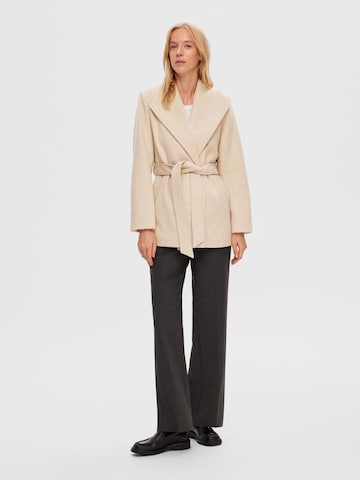 SELECTED FEMME Between-Seasons Coat 'Rosa' in Beige