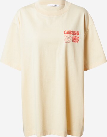 Samsøe Samsøe Oversized shirt 'SUN T-SHIRT 12700' in Beige: voorkant