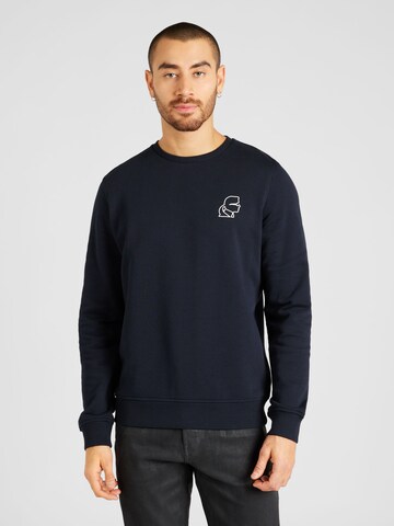 Sweat-shirt Karl Lagerfeld en bleu : devant